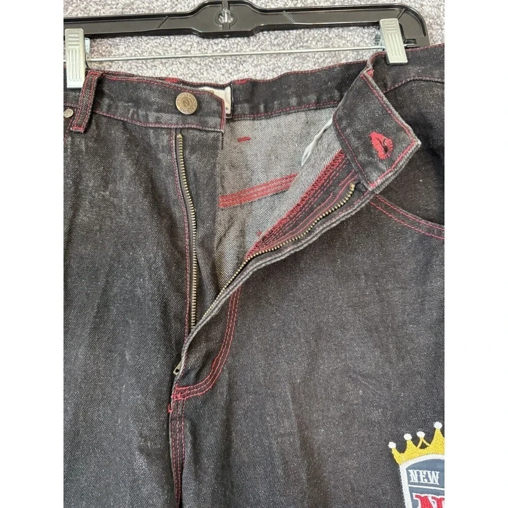 Vtg Platinum Nova Baggy Wide Y2K Jeans Mens 36X32 All Stars Fubu Patches Hiphip